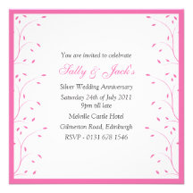 White & Pink Anniversary Party Invitation