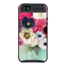 WHITE PINK ROSES AND ANEMONE FLOWERS CASE FOR iPhone 5