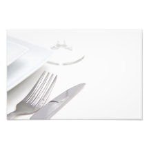 White place setting photo print