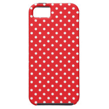White polka dot on red background iPhone 5 cases