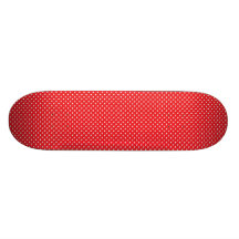 White polka dot on red background skate decks