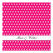 White Polka Dot Pattern Custom Invitations