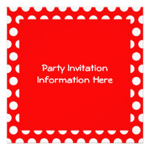 White Polka Dots Invites