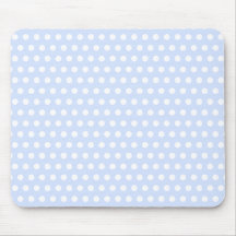 White Polka Dots on Baby Blue Mouse Mat