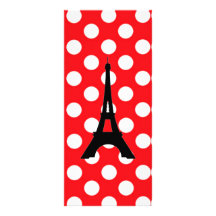 White polka Dots On Red Background Bookmark Customized Rack Card