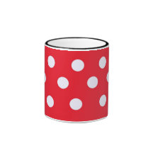 white polka in red coffee mug