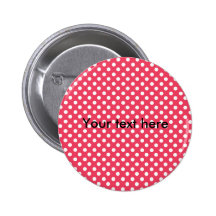 White polkadots on red pinback buttons