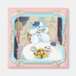 White Poodle Cupcake Tea Party Fridge Magnet