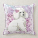 White Poodle & Lilacs Pillows