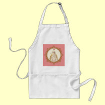 White Poodle Marie Antoinette aprons