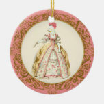 White Poodle Marie Antoinette Christmas Ornament