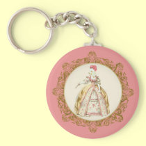 White Poodle Marie Antoinette keychains