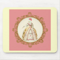 White Poodle Marie Antoinette mousepads