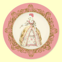 White Poodle Marie Antoinette stickers