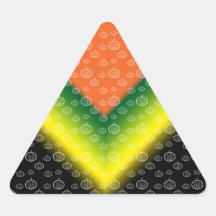 White pumpkin pattern on orange black yellow green stickers