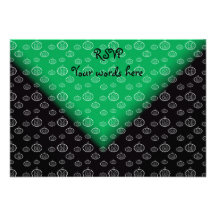 White pumpkins on green black fade personalised announcement