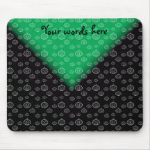 White pumpkins on green black fade mouse mats