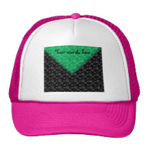 White pumpkins on green black fade trucker hat