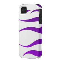 White Purple Flames iPhone 4 Case-Mate Tough