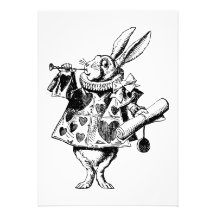 White Rabbit Herald Inked Black Personalised Announcement