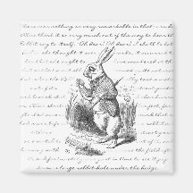 White Rabbit - Oh Dear! Oh Dear! I shall be Late! Refrigerator Magnets