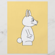 White Rabbit on Yellow Background. Flyer
