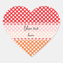 White, Red and Orange Polka Dot Sticker