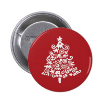 White & Red Christmas Tree Pins