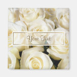 White Rose Elegance Template Fridge Magnet