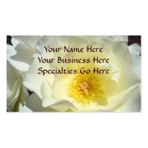 White Rose Flower Business Cards custom Yellow