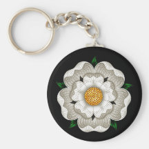 White Rose of York Key Chain