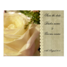 White Rose Save the date postcards