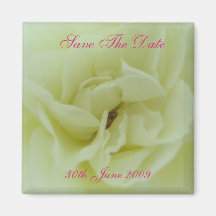 White Rose Save The Date Refrigerator Magnets