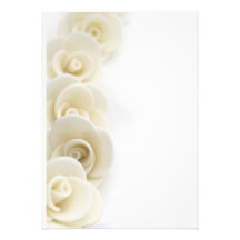 white roses background announcement