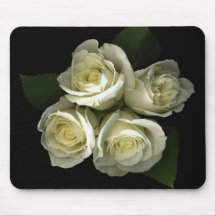 White Roses Mousepad