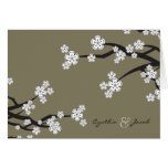 White Sakura Cherry Blossoms Wedding Thank You Greeting Card
