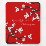 White Sakuras Flower Custom Favour / Gift Mousepad