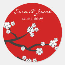 White Sakuras Thank You Favour Gift Label Sticker