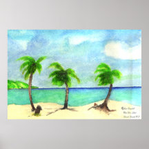 White sand clear sky poster