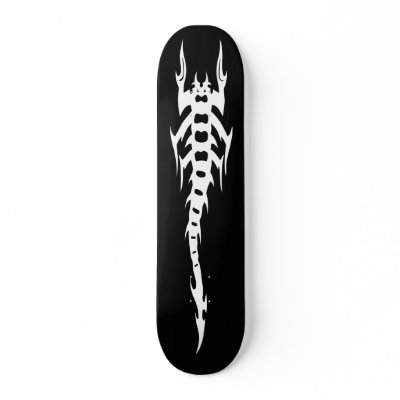 WHITE SCORPION SKATEBOARD by dgpaulart