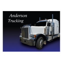 White Semi Truck Business Card