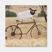 White Sheep Thrills Refrigerator Magnet