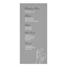 White & Silver Calla Lilies Reception Menu Full Color Rack Card