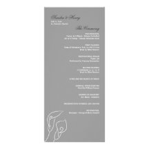 White & Silver Calla Lilies Wedding Program Custom Rack Card