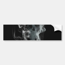 White smoke on black background bumper sticker