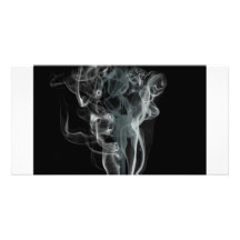 White smoke on black background photo greeting card