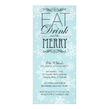 White Snowflakes - Eat Drink And Be Merry Custom Announcements