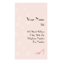White Stars on Pink High Heel Business Cards