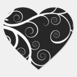 White swirls on black drawing sticker
