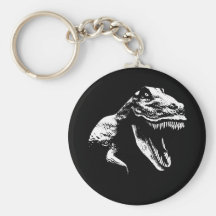 White T Rex Keychain